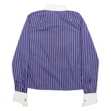 BELTONY Womens Shirt Blue 90s Striped Long Sleeve S