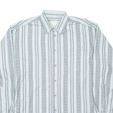 CALL UP Mens Shirt Blue Striped Long Sleeve XL