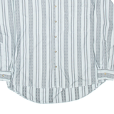 CALL UP Mens Shirt Blue Striped Long Sleeve XL