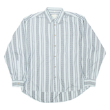 CALL UP Mens Shirt Blue Striped Long Sleeve XL