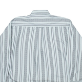 CALL UP Mens Shirt Blue Striped Long Sleeve XL