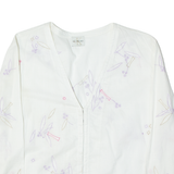 CALVIN KLEIN JEANS Womens Blouse White 3/4 Sleeve Floral S