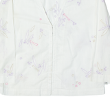 CALVIN KLEIN JEANS Womens Blouse White 3/4 Sleeve Floral S