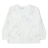 CALVIN KLEIN JEANS Womens Blouse White 3/4 Sleeve Floral S