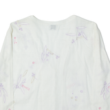 CALVIN KLEIN JEANS Womens Blouse White 3/4 Sleeve Floral S