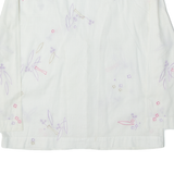 CALVIN KLEIN JEANS Womens Blouse White 3/4 Sleeve Floral S
