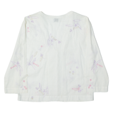 CALVIN KLEIN JEANS Womens Blouse White 3/4 Sleeve Floral S