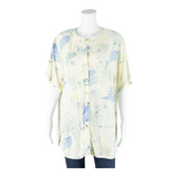 Womens Printed Blouse Cream 90s Crazy Pattern L