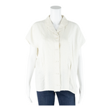 Womens Blouse Cream Collared L