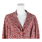 Blazer Style Womens Printed Shirt Red Collared Long Sleeve 90s Floral L