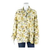 FRANKEN WALDER Womens Printed Shirt Cream Collared 90s Floral L