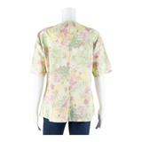 DAMART Womens Printed Blouse Yellow 90s Floral UK 20