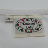 COUNTRY LADY Cropped Womens Blouse White XS