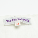 Womens Top White Button Neck Sleeveless Linen M