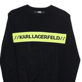 KARL LAGERFELD Lightweight Mens Jumper Black Tight Knit XS
