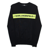 KARL LAGERFELD Lightweight Mens Jumper Black Tight Knit XS