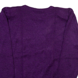 PROGRES Shoulder Pad Womens Jumper Purple Tight Knit M