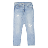 LEVI'S 501S Jeans Distressed Womens Blue Skinny Straight Stone Wash W30 L28