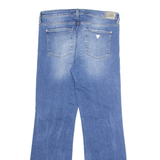 GUESS Womens Jeans Blue Regular Wide-Leg Stone Wash W32 L33