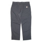 CARHARTT Zip-off Workwear Mens Trousers Grey Relaxed Straight W38 L30
