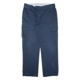 DICKIES Cargo Workwear Mens Trousers Blue Regular Straight W36 L32