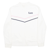 LEE Womens Sweatshirt White High Neck S