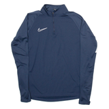 NIKE Training Mens Sweatshirt Blue 1/4 Zip S