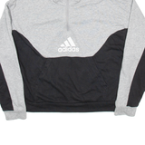 ADIDAS Mens Sweatshirt Grey 1/4 Zip S
