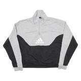 ADIDAS Mens Sweatshirt Grey 1/4 Zip S