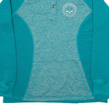 HARLEY DAVIDSON Womens Sweatshirt Blue Button Neck M