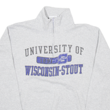 CHAMPION University Of Wisconsin Mens Sweatshirt Grey 1/4 Zip 90s USA M