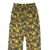 ZARA Camo Womens Trousers Beige Loose Straight W29 L29