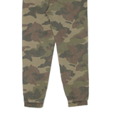 BERSHKA Camo Mens Trousers Green Slim Tapered W28 L27