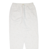 MADIE'S FASHION Floral Womens Trousers White Mom 90s Linen W26 L29