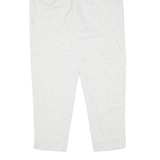 MADIE'S FASHION Floral Womens Trousers White Mom 90s Linen W26 L29