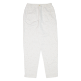MADIE'S FASHION Floral Womens Trousers White Mom 90s Linen W26 L29