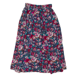 BLAKE ELIZABETH Womens A-Line Skirt Blue Midi Floral M