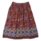 JONES NEW YORK Womens A-Line Skirt Brown Midi Paisley S