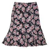 CHRISTOPHER & BANKS Womens Flare Skirt Beige Midi Floral M