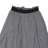 ZARA BASIC Womens Skater Skirt Grey Knee Length Houndstooth XS