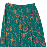 ALFRED DUNNER Womens A-Line Skirt Green Knee Length Crazy Pattern L