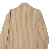 Womens Shirt Beige Collared Long Sleeve Striped L