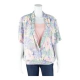 ALFRED DUNNER Womens Blouse Purple Collared Floral L