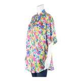 MISS A Womens Shirt Blue Collared Floral M