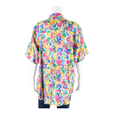 MISS A Womens Shirt Blue Collared Floral M