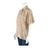 SOLANGE MONDOR Womens Printed Shirt Red Collared Spotted S