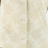 Blazer Style Womens Blouse Shirt Cream Collared Long Sleeve Floral M