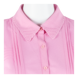 SERGIO DI LAURENTI Semi Sheer Womens Blouse Shirt Pink Collared Long Sleeve M