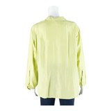 Womens Shirt Green Collared Long Sleeve M
