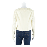 Womens Blouse Cream Long Sleeve M